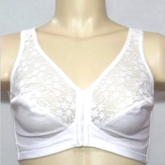 Exquisite Form 565 Posture Front Close Wire-Free Bra Sz 42C White 131G - Picture 1 of 7
